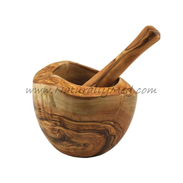 Olive Wood Mortar And Pestle Natural Style Naturally Med Wood Mortar And Pestle Natural Style Ol004 011 149 Rustic Ol011 Pestlew1
