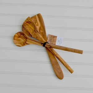 Olive Wood 3 Piece Utensil Set